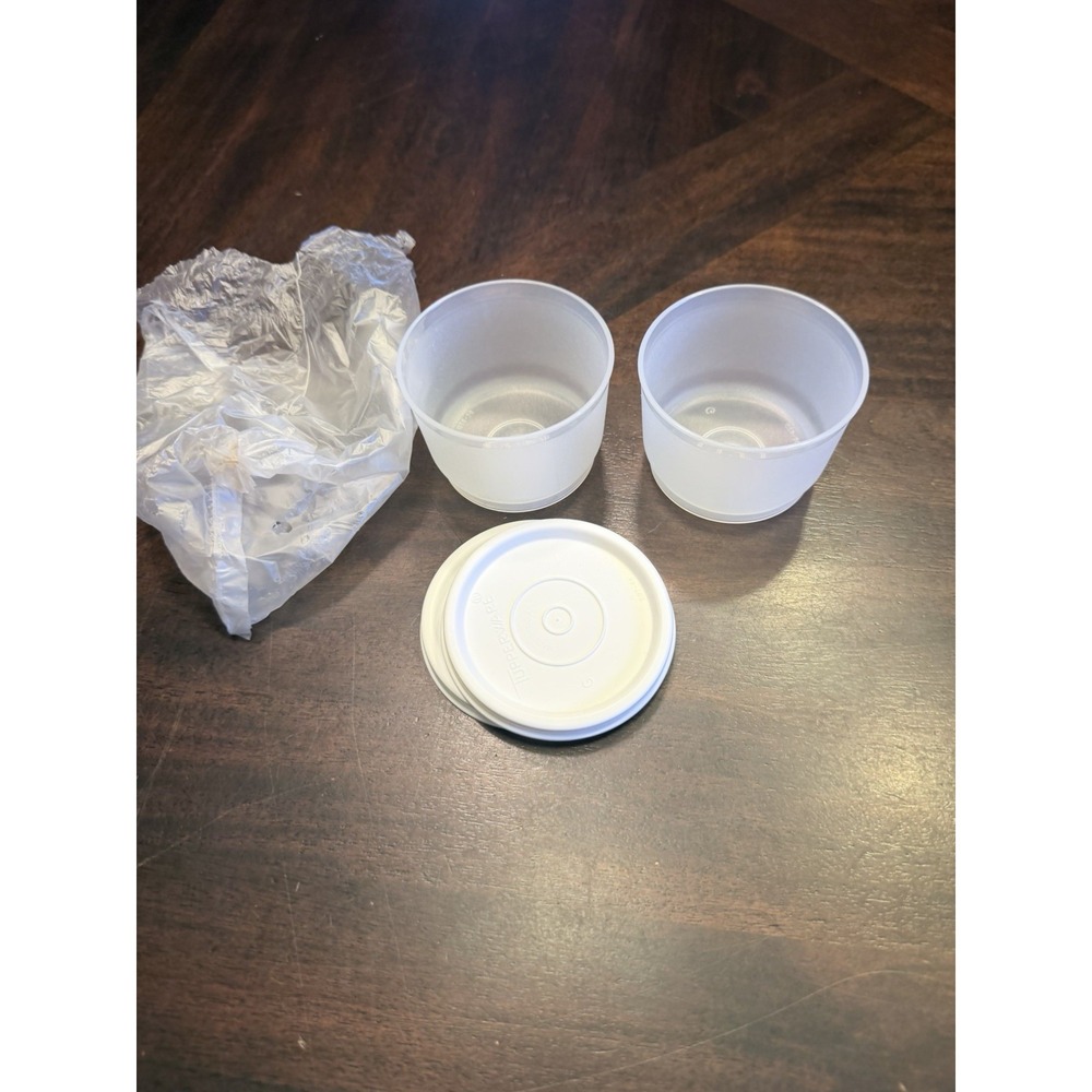 Tupperware Set of 2 Sheer Snack Fruit Cups w/Lids NEW